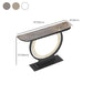 Moderna Med Half Moon Console Table Sofá Mesa de consola de piedra en gris