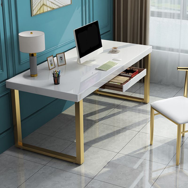 Glam massief hout schrijfde bureau Sled Base 29.53 "Tall Office Desk met 1 lade