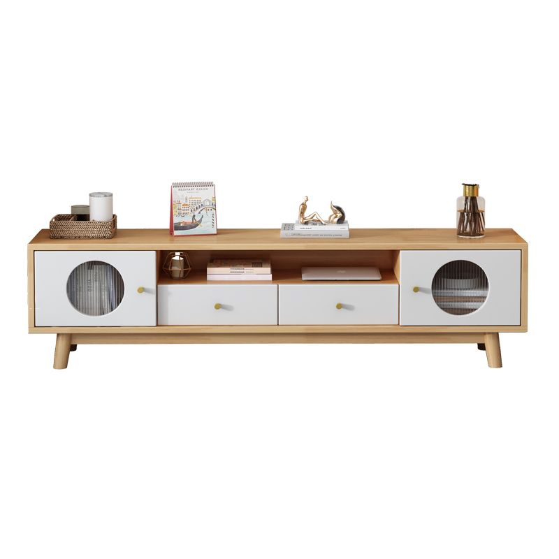 17.72"H TV Stand Contemporary Style Solid Wood TV Console with 2 Drawers Clearhalo 'furn' 'furn_tv_stands_entertainment_centers' 'Furniture' 'Living Room Furniture' 'TV Stands & Entertainment Centers' 'TV Stands & Media Storage Furniture' 'tv_stands_entertainment_centers' 1200x1200_82e74a00-2095-4d5f-9924-4ae54b1c3657