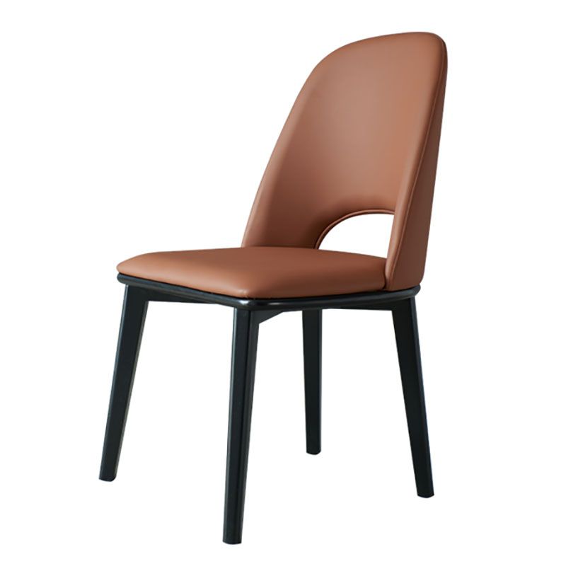 Contemporary Leather Dining Chairs Armless Open Back Chairs with Wood Legs Clearhalo 'Dining Chairs' 'Dining Tables & Seating' 'dining_chair' 'furn' 'furn_dining_chair' 'Furniture' 'furniture_dining_chair' 'Kitchen & Dining Furniture' 1200x1200_82e7e305-d876-4612-ab9b-97920b7537ef
