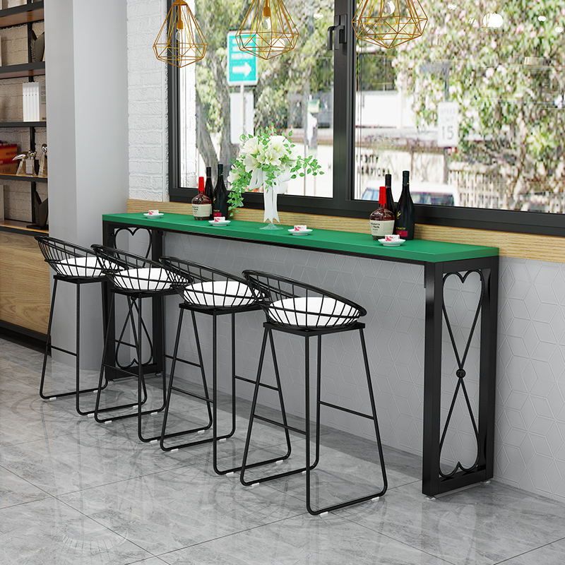 Glam Style Bar-height Table Metal Base Bistro Pub Table with Double Pedestal Clearhalo 'Bar Furniture' 'Bar Tables' 'bar_tables' 'furn' 'furn_bar_tables' 'Furniture' 'Kitchen & Dining Furniture' 1200x1200_82e8d58d-209d-4043-8c1b-533326af195f