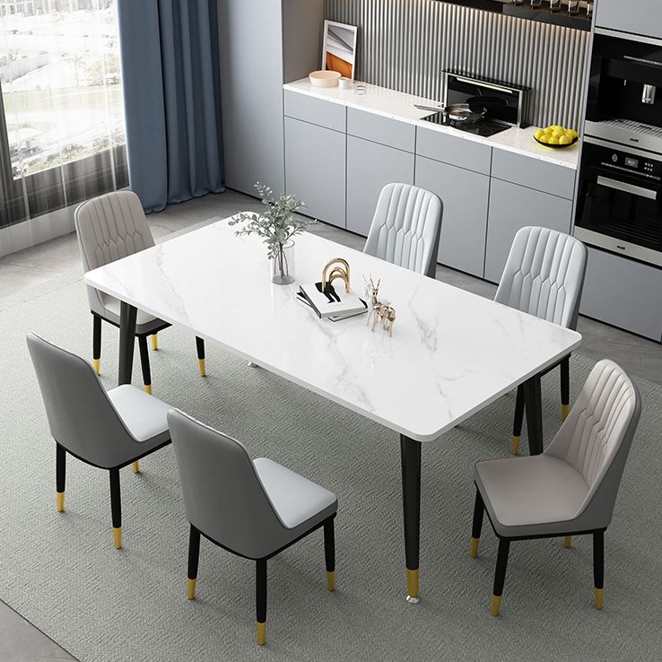 Simple Sintered Stone Dining Table Kitchen Rectangle Shape Dining Table with 4 Legs Base Clearhalo ' dining_table' 'Dining Tables & Seating' 'Dining Tables' 'furn' 'furn_dining_table' 'Furniture' 'furniture_dining_table' 'Kitchen & Dining Furniture' 'kitchen&dining_furn' 'kitchen' 'kitchen_dining_table' 1200x1200_82e90143-bf03-4329-a369-fcfbda5c6c13