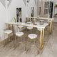 Faux marmeren tafel moderne bistro-bartafel met sledeonderstel