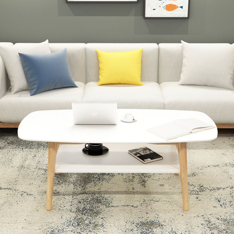 Modern 4 Legs Rectangular Coffee Table with Storage Cocktail Table Clearhalo 'Coffee & Accent Tables' 'Coffee Tables' 'coffee_tables' 'furn' 'furn_coffee_tables' 'Furniture' 'furniture_coffee_tables' 'Living Room Furniture' 1200x1200_82ea07b0-5682-4aa0-8c25-44fd30e265fe