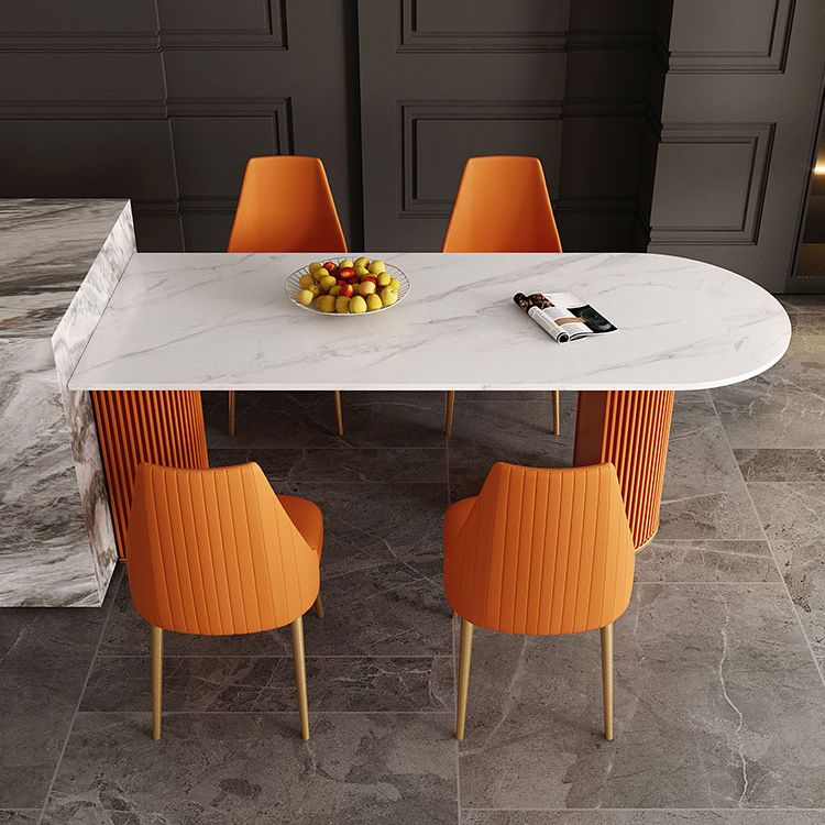 Minimalist White Irregular Dining Table Sintered Stone Standard Dining Table for Kitchen Clearhalo ' dining_table' 'Dining Tables & Seating' 'Dining Tables' 'furn' 'furn_dining_table' 'Furniture' 'furniture_dining_table' 'Kitchen & Dining Furniture' 'kitchen&dining_furn' 'kitchen' 'kitchen_dining_table' 1200x1200_82ea1459-32e5-4cc5-8f6c-4618caa6b261