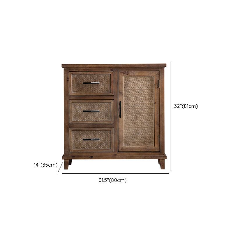Farmhouse Brown Sideboard Solid Wood Server Tavolo per sala da pranzo