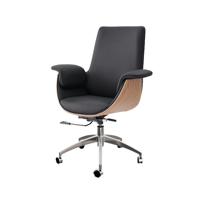 Modern Style Executive Chair Leather Office Chair with Fixed Arms Clearhalo 'furn' 'furn_office_chair' 'Furniture' 'furniture_office_chair' 'Office Chairs' 'Office Furniture' 'office_chair' 1200x1200_82ea6f57-0263-4b5b-b519-189a737a62da