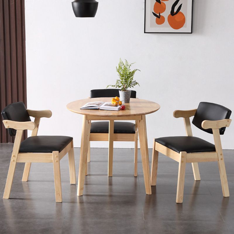 Round Shape Modern Dining Table Wood Color Fixed Table with Rubberwood Solid Wood Clearhalo ' dining_table' 'Dining Tables & Seating' 'Dining Tables' 'furn' 'furn_dining_table' 'Furniture' 'furniture_dining_table' 'Kitchen & Dining Furniture' 'kitchen&dining_furn' 'kitchen' 'kitchen_dining_table' 1200x1200_82eb40c0-f2db-4b4d-aefc-3ba02be5c602