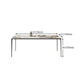 Industrial Style Rectangle Dining Table Stone Furniture with Metal 4 Legs