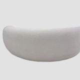 Contemporary Sloped Arm Sofa 25.6" H Curved Back Wool Sofa in Creamy