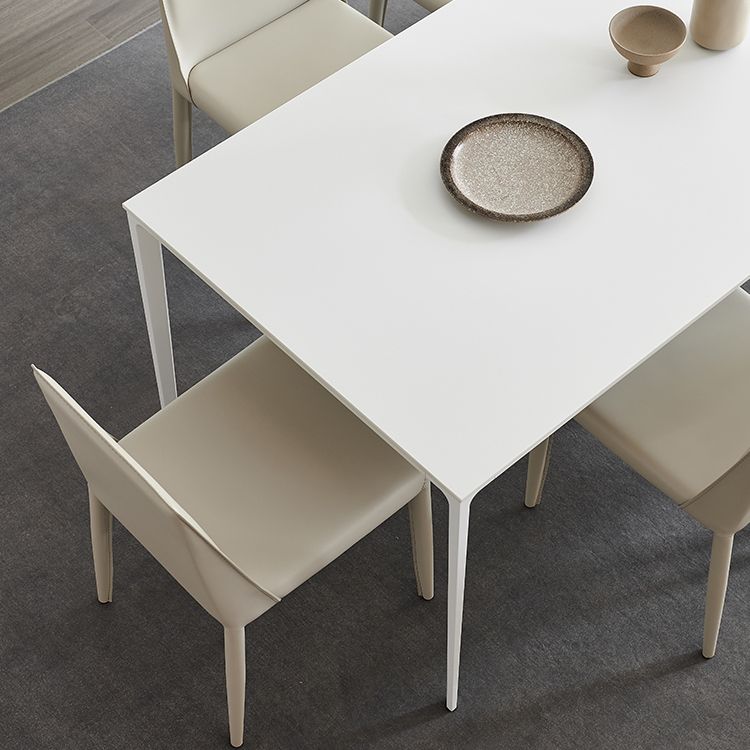 Industrial Rectangle White Dining Table Sintered Stone Standard Dining Table for Kitchen Clearhalo ' dining_table' 'Dining Tables & Seating' 'Dining Tables' 'Furniture' 'furniture_dining_table' 'Kitchen & Dining Furniture' 'kitchen&dining_furn' 'kitchen' 'kitchen_dining_table' 1200x1200_82ee77b4-7f37-4b84-b085-53b6b0c126c0