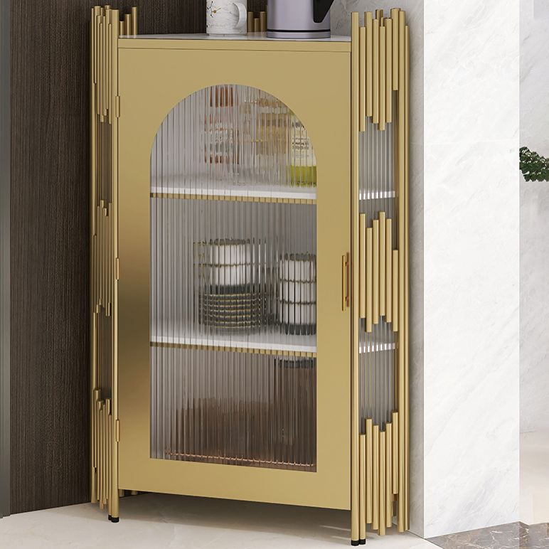 Glam Stone and Metal Sideboard Table 1 Cabinet Glass Door Buffet Stand Clearhalo 'buffet_sideboard' 'Buffets & Sideboards' 'Furniture' 'furniture_buffet_sideboard' 'Kitchen & Dining Furniture' 1200x1200_82ef11a5-2cd9-4776-a394-47b2b9efe631