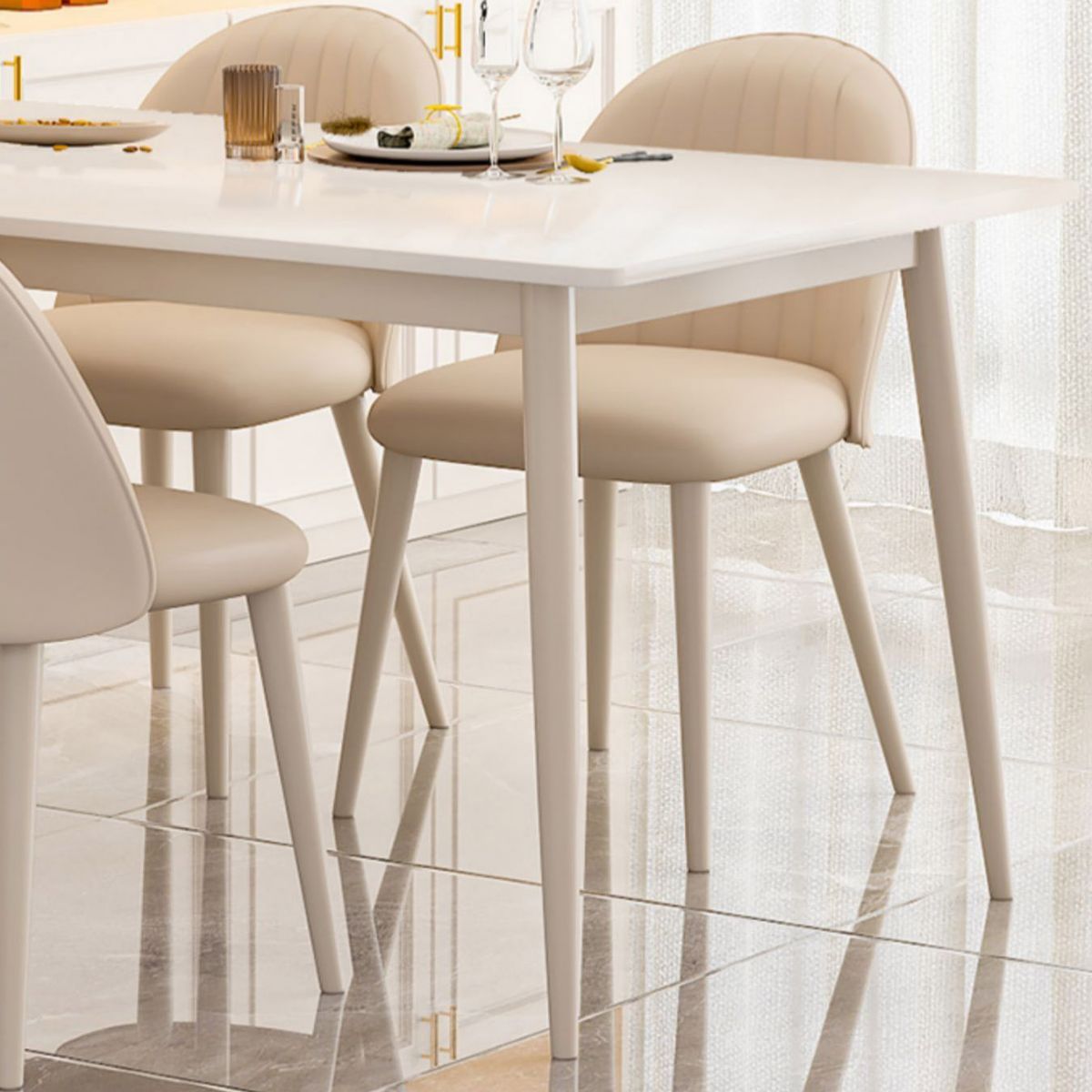 Rectangle Dining Table Contemporary 4 Legs Dining Site Table Clearhalo 'Dining Tables & Seating' 'Dining Tables' 'dining_table' 'furn' 'furn_dining_table' 'Furniture' 'Kitchen & Dining Furniture' 1200x1200_82eff339-99ab-48e1-b4d3-c33d98b74009