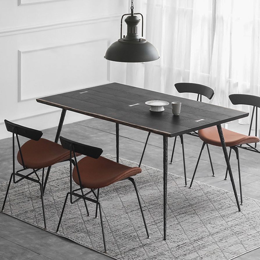 4-foot Oak Solid Wood Industrial Rectangle Dining Table for Dining Room Clearhalo ' dining_table' 'Dining Tables & Seating' 'Dining Tables' 'furn' 'furn_dining_table' 'Furniture' 'furniture_dining_table' 'Kitchen & Dining Furniture' 'kitchen&dining_furn' 'kitchen' 'kitchen_dining_table' 1200x1200_82eff62b-b9b7-4863-b8aa-288122c6196a