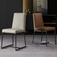 Leather Matte Finish Dining Chair Contemporary Home Solid Back Side Chair