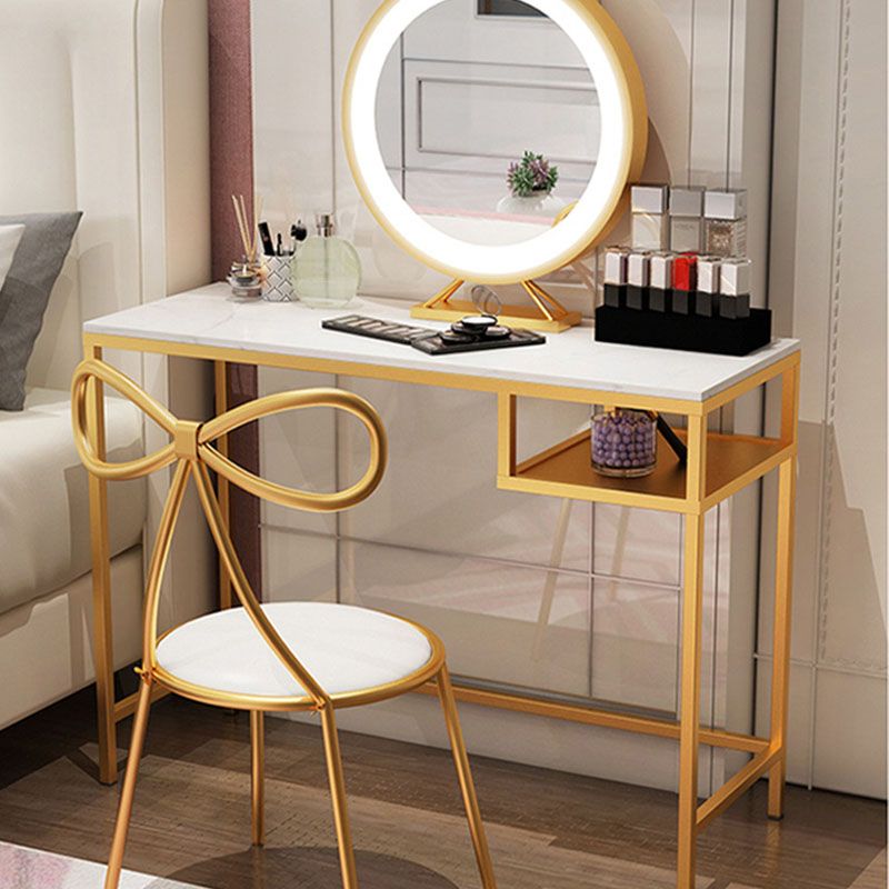 Glam Metall Waschtisch Make -up -Tisch Set Slate Top Waschtisch Schminktisch