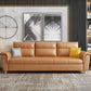 Flared Arms Sleeper Sofa Faux Leather Upholstered Futon Sleeper Sofa Clearhalo 'furn' 'furn_futons' 'Furniture' 'Futons & Daybeds' 'Futons' 'Living Room Furniture' 1200x1200_82f1418e-4052-49ca-b648-627cfab29dcc