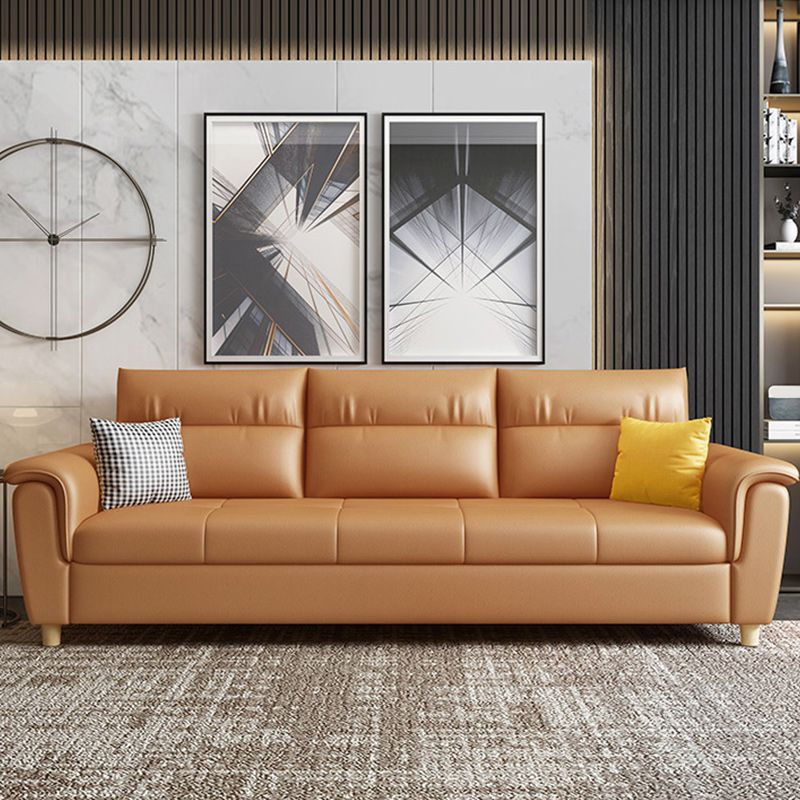 Flared Arms Sleeper Sofa Faux Leather Upholstered Futon Sleeper Sofa Clearhalo 'furn' 'furn_futons' 'Furniture' 'Futons & Daybeds' 'Futons' 'Living Room Furniture' 1200x1200_82f1418e-4052-49ca-b648-627cfab29dcc