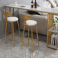 Low Back Dining Stools Round Armless Bar Stools with Footrest