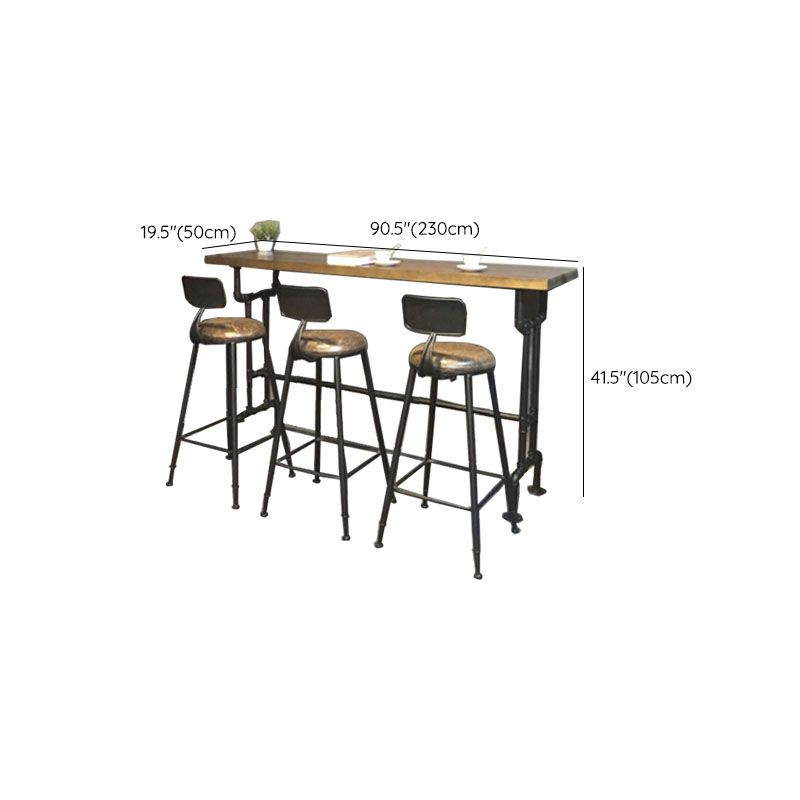 Industrial Bar Dining Table Cafe and Breakroom Bar Stool Table Clearhalo 'Bar Furniture' 'Bar Tables' 'bar_tables' 'furn' 'furn_bar_tables' 'Furniture' 'Kitchen & Dining Furniture' 1200x1200_82f1bfd2-388b-4408-9c89-e88921cb009b