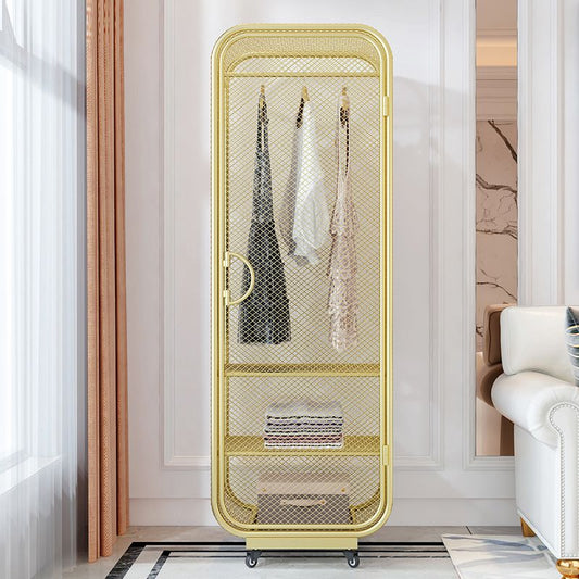 Bedroom Metal Wardrobe Cabinet Industrial Storage Cabinet with Garment Rod