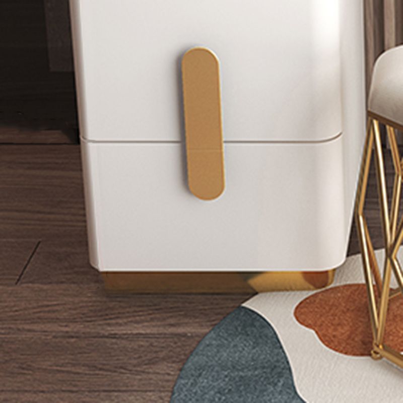 Tables de vanité blanche brillante du maquillage de maquillage glamour avec 4 tiroirs, 15,74 "de large