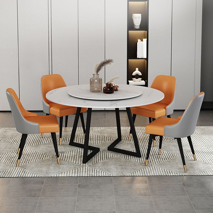 Sintered Stone Dining Table Round Modern Dining Table with Black Frame Clearhalo ' dining_table' 'Dining Tables & Seating' 'Dining Tables' 'furn' 'furn_dining_table' 'Furniture' 'furniture_dining_table' 'Kitchen & Dining Furniture' 'kitchen&dining_furn' 'kitchen' 'kitchen_dining_table' 1200x1200_82f33ec0-bf54-4f40-8961-c829152c9c05