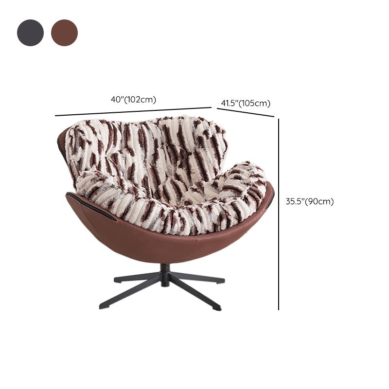 Sedia accento posteriore trapuntato sedia laterale girevole con gambe a 4 stelle