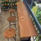 Industrial Style Bistro Bar Table Rectangle Wooden Bar Table for Dining Room