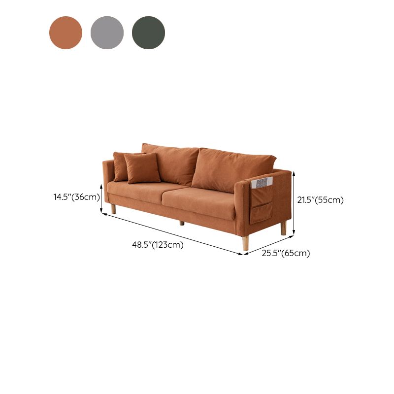 Canapé contemporain avec 2 oreillers en arrière et rangement en bois massif
