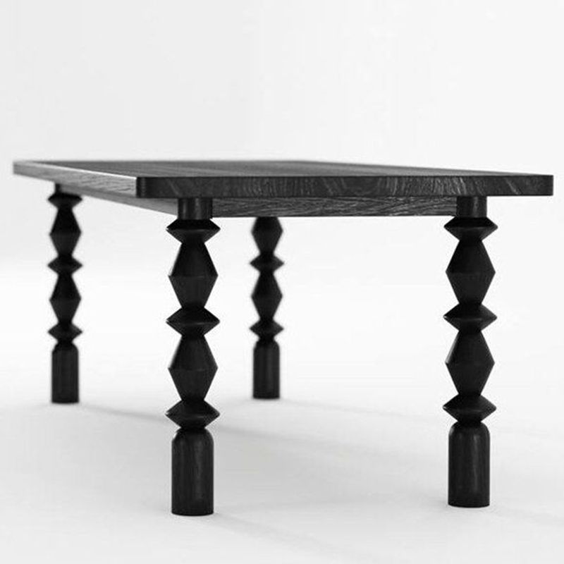 Rechthoekige moderne eettafel uit het midden van de eeuw Houten vast keukenbureau