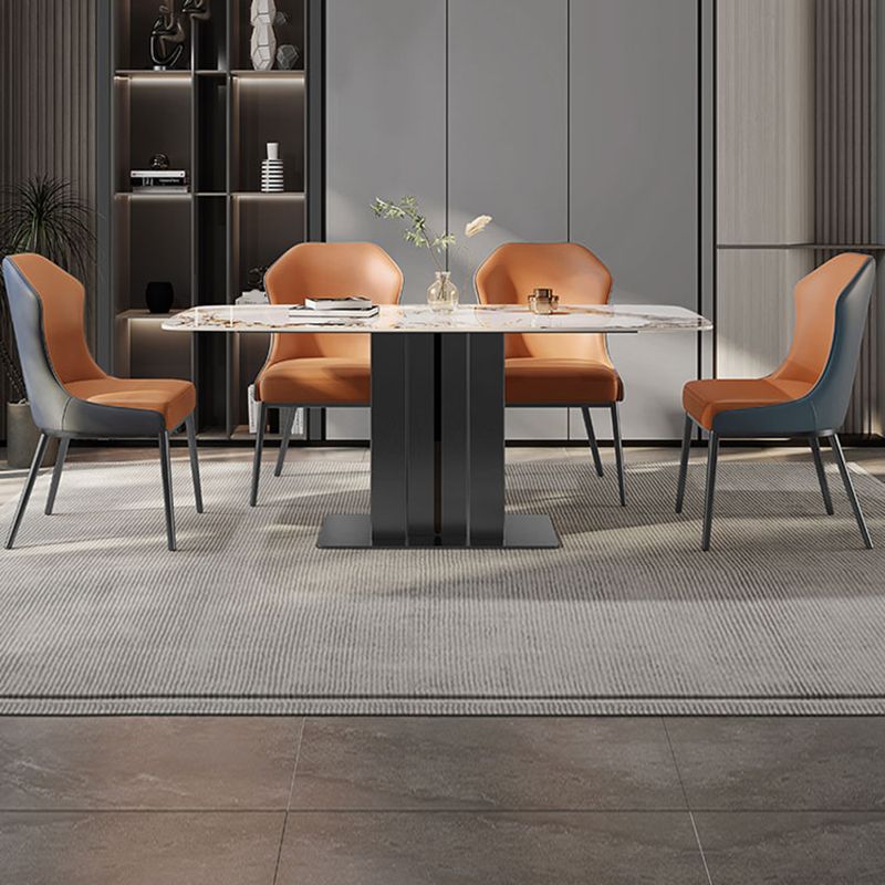 Contemporary Wingback Side Chair Faux Leather Armless Dining Chairs Clearhalo 'Dining Chairs' 'Dining Tables & Seating' 'dining_chair' 'furn' 'furn_dining_chair' 'Furniture' 'Kitchen & Dining Furniture' 1200x1200_82f6ee09-f660-4055-839e-3c91523a014c