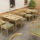 Modern Rectangular Dinner Table Wooden Tabletop with Metal Legs