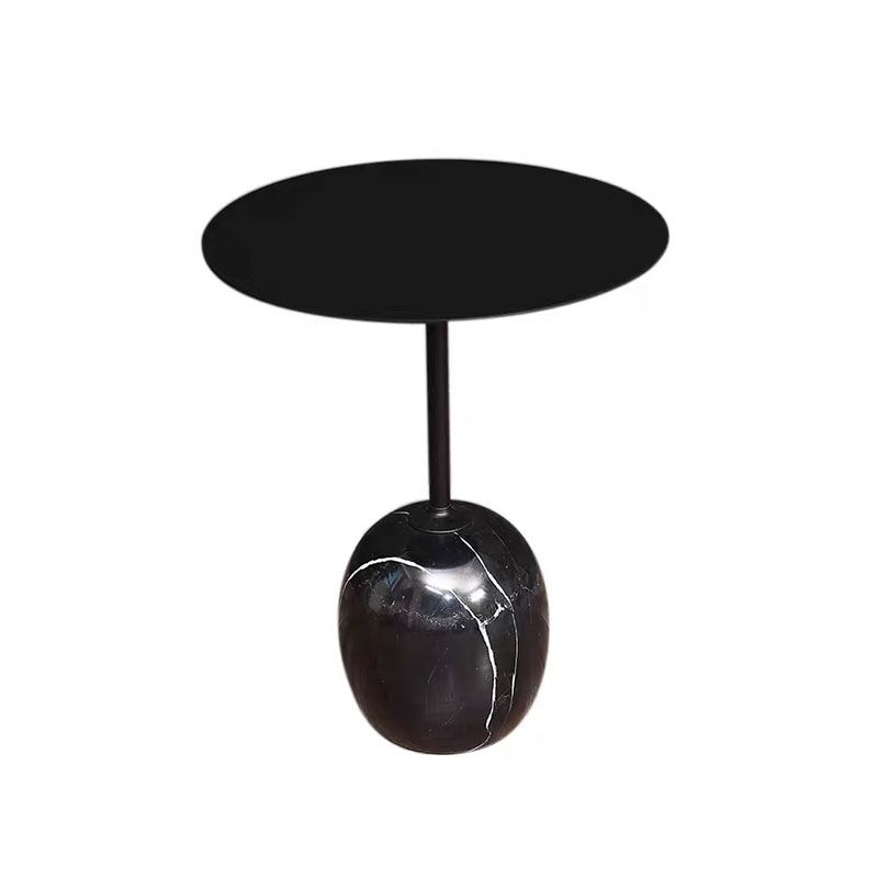 Round Metal Table Marble Pedestal Base Medieval Modern Style Side Table Clearhalo 'Coffee & Accent Tables' 'End & Side Tables' 'end_side_tables' 'furn' 'furn_end_side_tables' 'Furniture' 'Living Room Furniture' 1200x1200_82f8841f-81fb-4ed0-9079-0e3ded830ca4