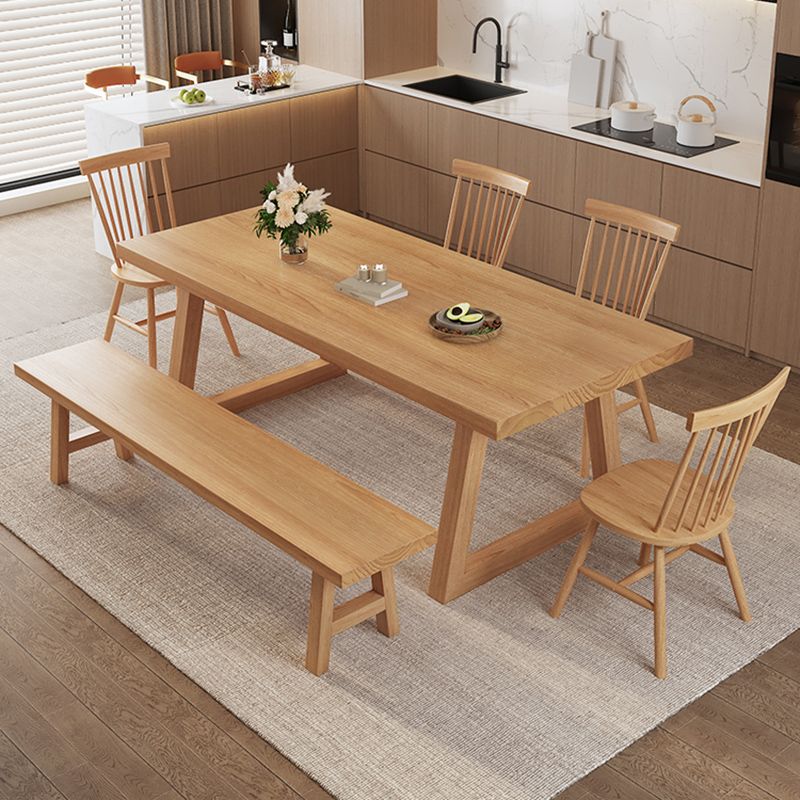 Modern massief houten meubels 1/2/3/4/5/6/7 PCS Standaardhoogte eetkamertafel set
