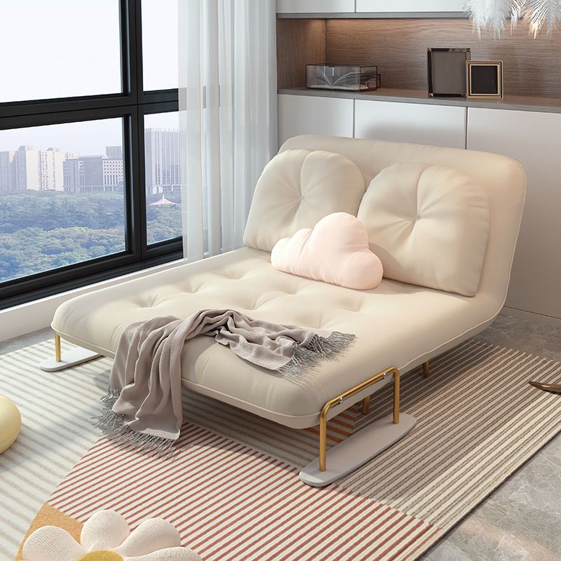 Glam Upholstered Futon and Mattress Pillow Back Folding Futon Frame