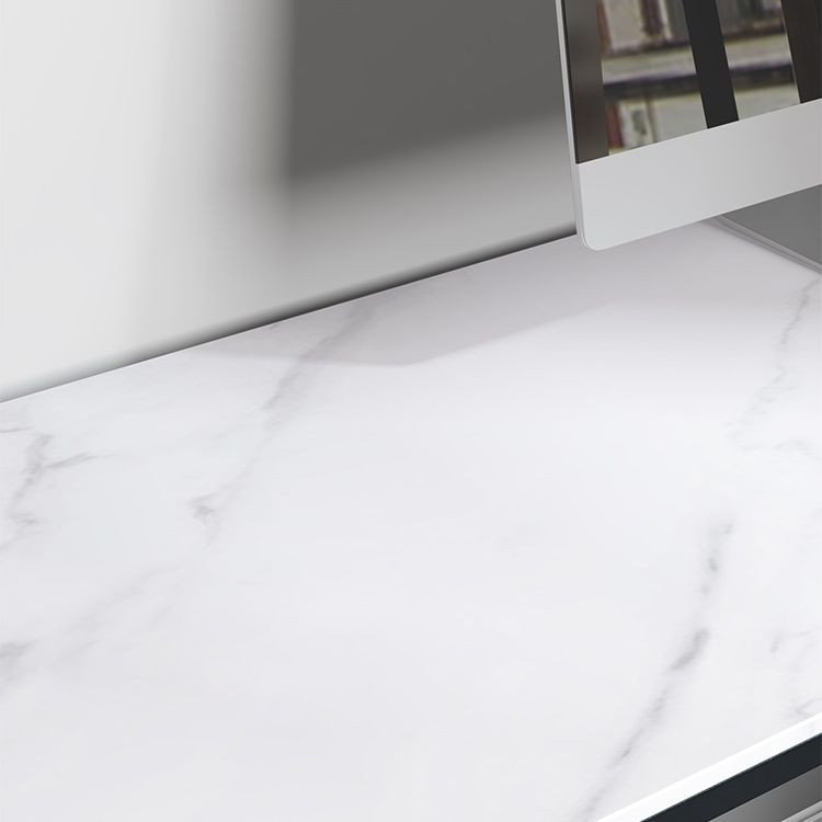 Scrivania angolare in pietra sinterita moderna senza scaffale per ufficio