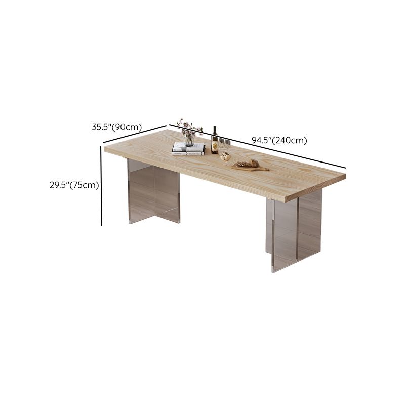 Industrial 1/2/5 Pieces Furniture Solid Wood Rectangle Dining Chairs Set in Natural Clearhalo 'Dining Room Sets' 'Dining Tables & Seating' 'dining_room_set' 'furn' 'furn_dining_room_set' 'Furniture' 'Kitchen & Dining Furniture' 1200x1200_82fbe327-d056-4b6a-b08c-f9cc6c9d1875