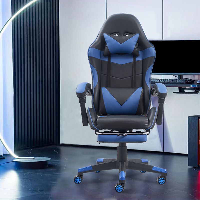 Modern Slide Office Chair Adjustable Seat Height Pillow Included Desk Chair Clearhalo 'furn' 'furn_office_chair' 'Furniture' 'Office Chairs' 'Office Furniture' 'office_chair' 1200x1200_82fc0f96-7e8a-4617-90fc-40833b32d30b