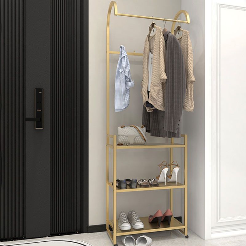 Luxurious Metallic Coat Hanger Free Standing Multicapa Estantes de diseño de la reverencia