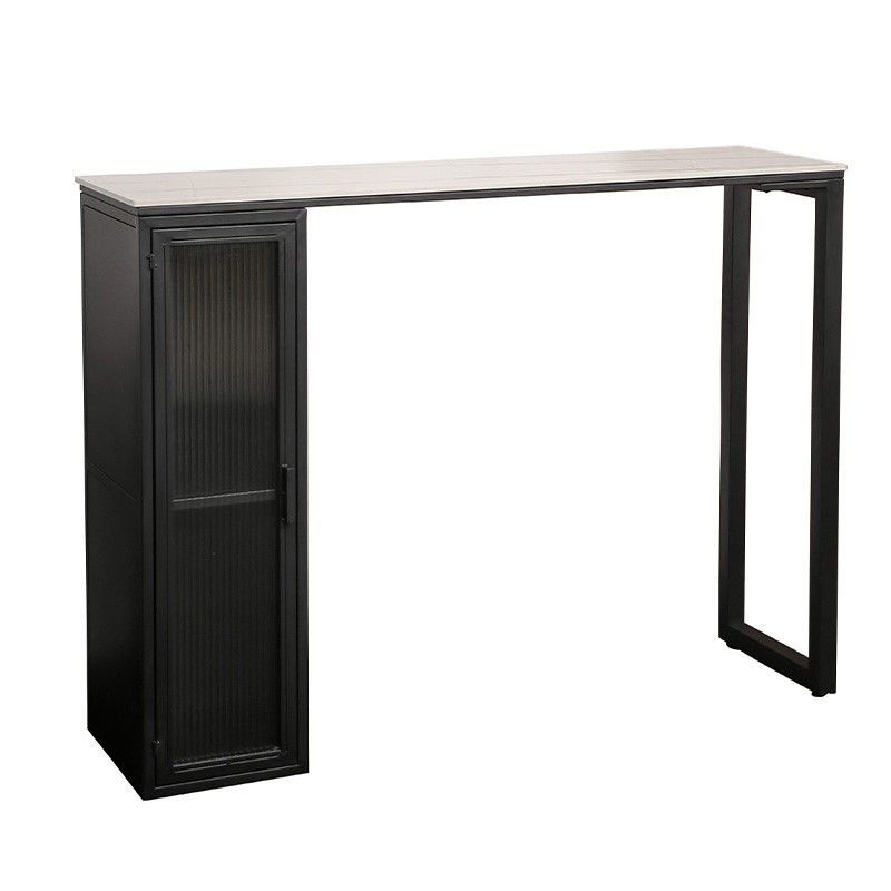 Stone Bar Dining Table Modern Rectangle Bar Table with Double Pedestal for Living Room Clearhalo 'Bar Furniture' 'Bar Tables' 'bar_tables' 'furn' 'furn_bar_tables' 'Furniture' 'furniture_bar_tables' 'Kitchen & Dining Furniture' 1200x1200_82fdf2a0-5995-4943-9230-fe27d4ee788b