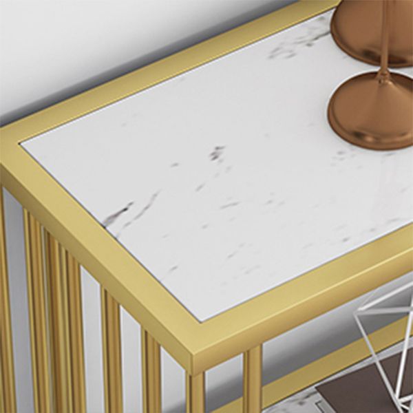 Modern Rectangle Accent Table Antique Finish Console Sofa Table in Marble Clearhalo 'Console Tables' 'console_tables' 'Entry & Mudroom Furniture' 'furn' 'furn_console_tables' 'Furniture' 1200x1200_82fe3411-5285-4972-ae37-5761a7fa7d65
