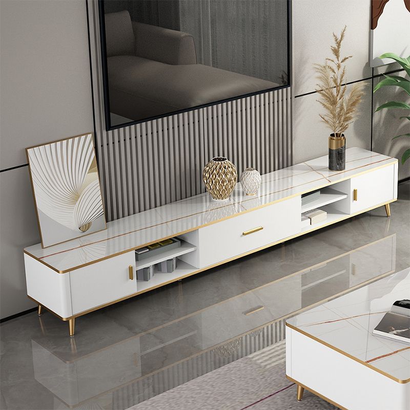 Contemporary 4 Shelves TV Console Modern TV Stand for TVs with Drawer