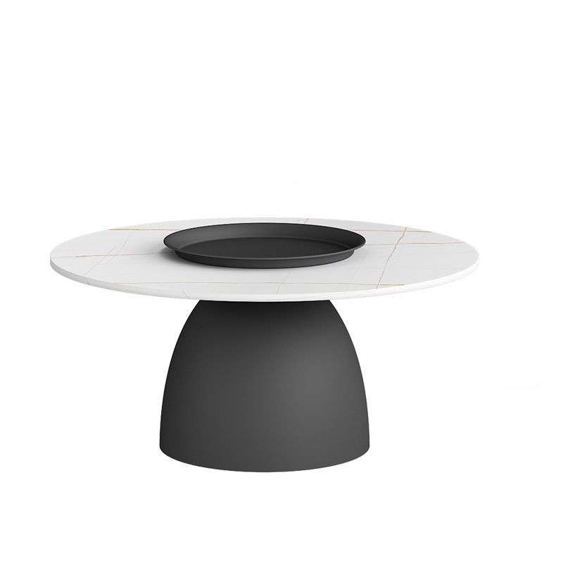 Modern Slate Pedestal Coffee Table Round Cocktail Table in Black/White Clearhalo 'Coffee & Accent Tables' 'Coffee Tables' 'coffee_tables' 'furn' 'furn_coffee_tables' 'Furniture' 'Living Room Furniture' 1200x1200_82ff74e4-1aad-44b1-89f7-33fda50fa04f