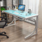 Modern Style Glass Computer Desk Rectangular Shape Task Table with 2-Legs for Home Clearhalo 'furn' 'furn_office_desk' 'Furniture' 'Office Desks' 'Office Furniture' 'office_desk' 1200x1200_830081ef-ae84-455a-b14c-107619e3cc00