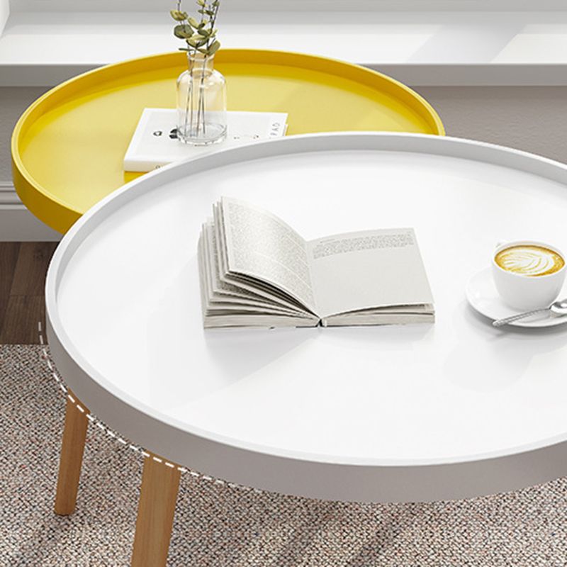19.6"H Modern 3 Legs Wood Base Plastic Round Tray Top Coffee Table Clearhalo 'Coffee & Accent Tables' 'Coffee Tables' 'coffee_tables' 'furn' 'furn_coffee_tables' 'Furniture' 'furniture_coffee_tables' 'Living Room Furniture' 1200x1200_830093d1-4dd3-45b2-9942-81027e65dd99