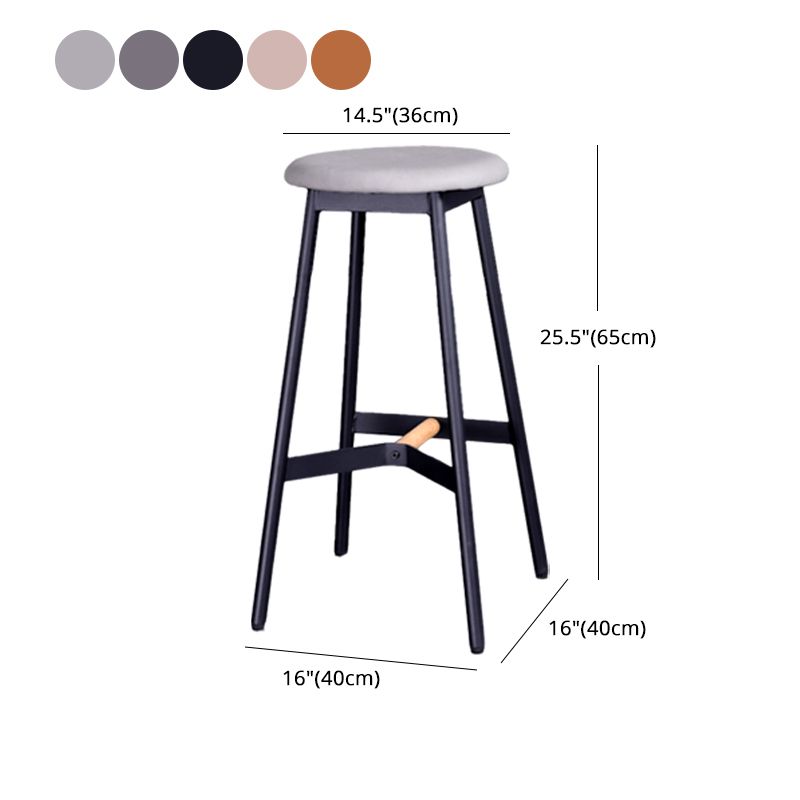 Scandinavian Black Counter Stools Metal Wood Backless Bar Stools with Round Seat Clearhalo 'Bar Furniture' 'Bar Stools' 'bar_stools' 'furn' 'furn_bar_stools' 'furniture_bar_stools' 'Kitchen & Dining Furniture' 'kitchen&dining_furn' 'kitchen' 'kitchen_furn' Furniture' 1200x1200_83024af4-27e1-47e4-b73c-ac025f9fcd75