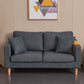 Scandinavian Loose Back Fabric Sofa 30.7" H Square Arm Loveseat Clearhalo 'furn' 'furn_sofas' 'Furniture' 'furniture_sofas' 'kitchen' 'kitchen_sofas' 'Living Room Furniture' 'Sofa' 'sofas' 1200x1200_83033878-697d-4a78-a466-8fec78a8c572
