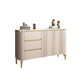 Armadietto di sideboard in pietra e legno con cassetti a buffet glam