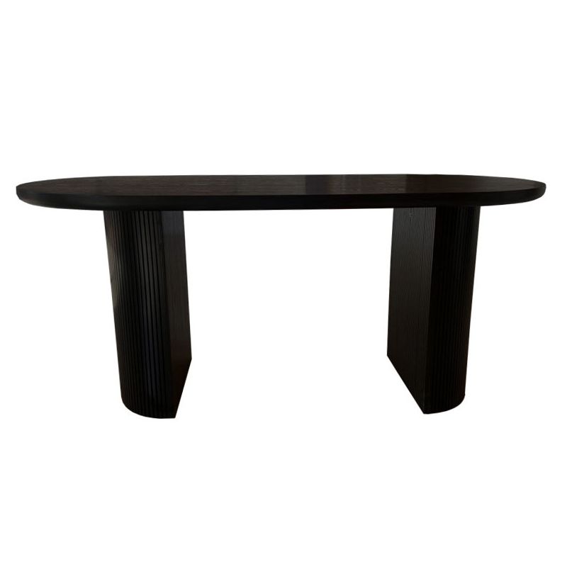Oval Dining Table Contemporary Dining Table with Sled Base in Black Clearhalo 'Dining Tables & Seating' 'Dining Tables' 'dining_table' 'furn' 'furn_dining_table' 'Furniture' 'Kitchen & Dining Furniture' 1200x1200_8304d68e-13cd-4d29-9f81-94d86a58023b